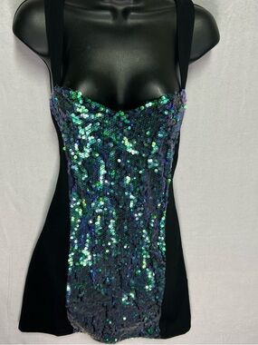 MINKPINK Sequin Mini Dress Bodycon Backless Strap Party M Birthday Vegas Miami